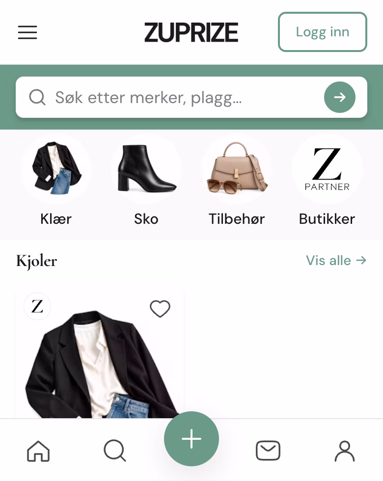 Forsiden til Zuprize på en mobil.